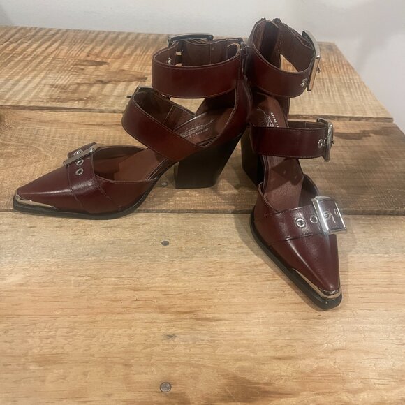 Free People x Jeffrey Campbell Hendrix Heels in Merlot NWOB Size 6 - Picture 14 of 15